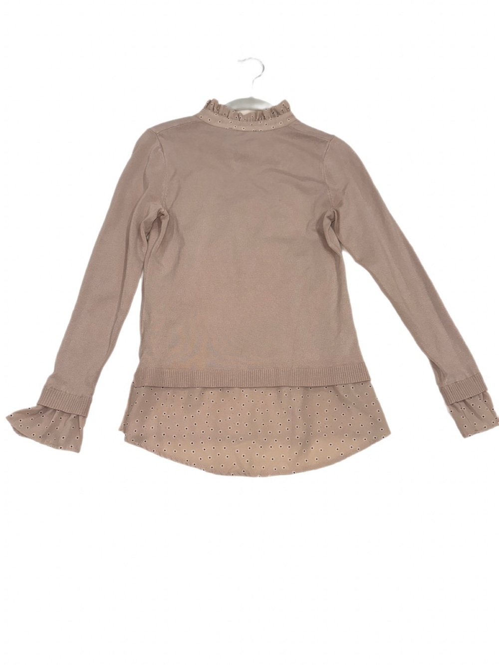 Adrianna Papell Dusty Blush Long Sleeve Tie-Neck Blouse Size XS - Picture 3 of 6